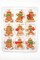 Set of 9 Small Christmas Gingerbread Ornaments. Wizardi Festive Decoration F07-N2-3-W2597A